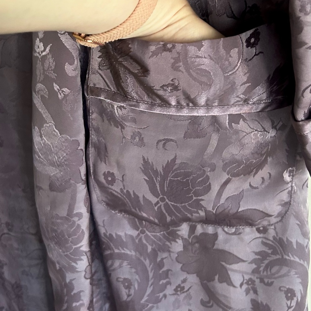 VINTAGE 80S VICTORIA’S SECRET Gold Label Silky Satin Floral Jacquard Robe | Sz S - Picture 7 of 16
